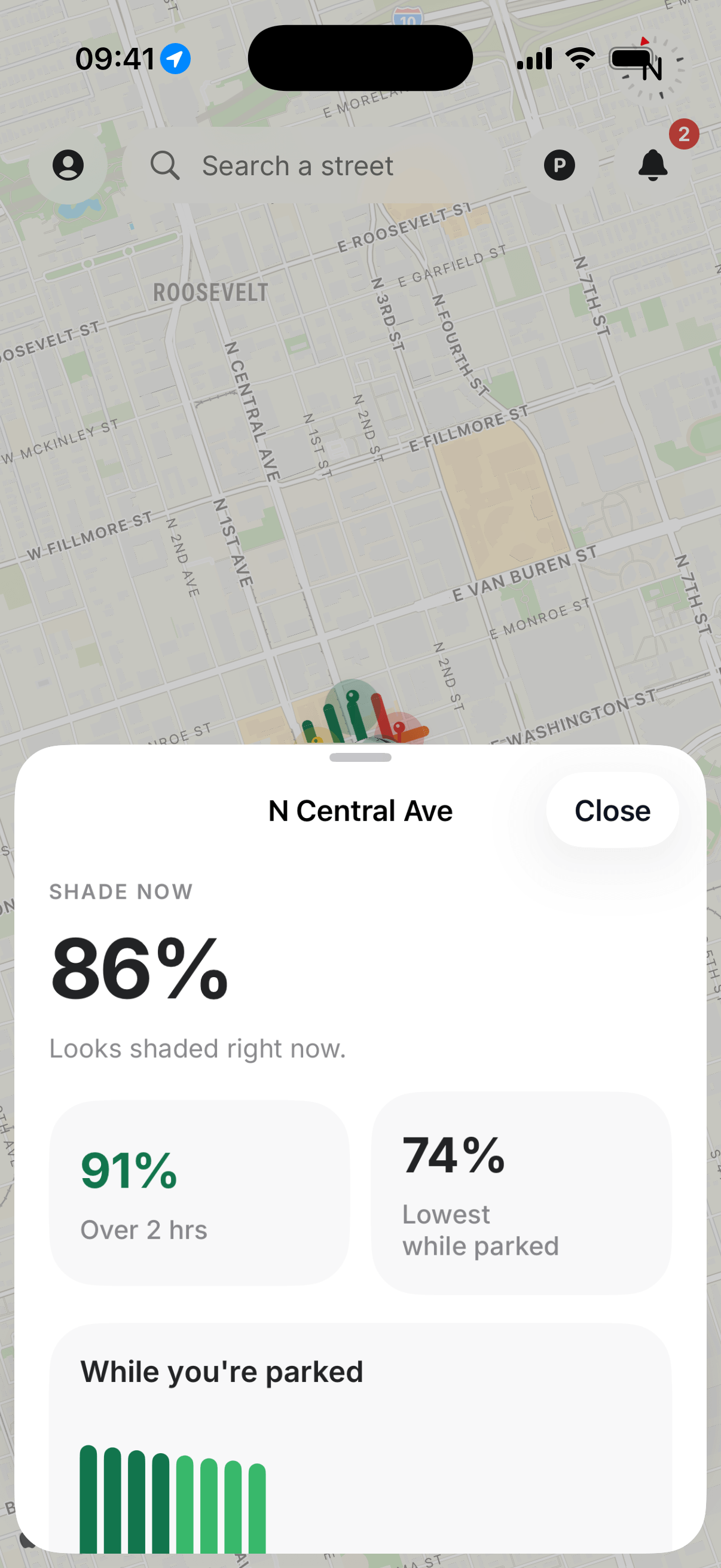 Spot detail with shade now and over your stay.